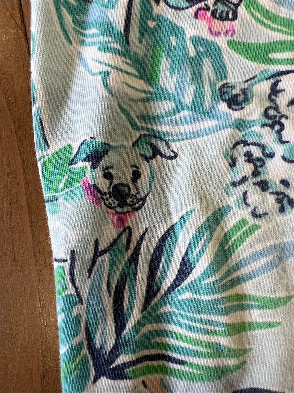 Lilly Pulitzer barking up the palm tree Sammy pajamas girls 6 dogs colorful